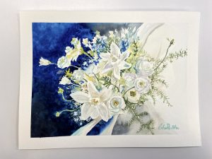 Bouquet: custom wedding watercolour painting
