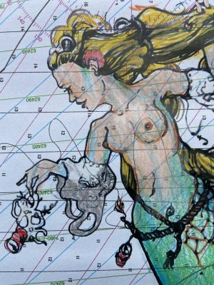 Mermaid adorned with litter